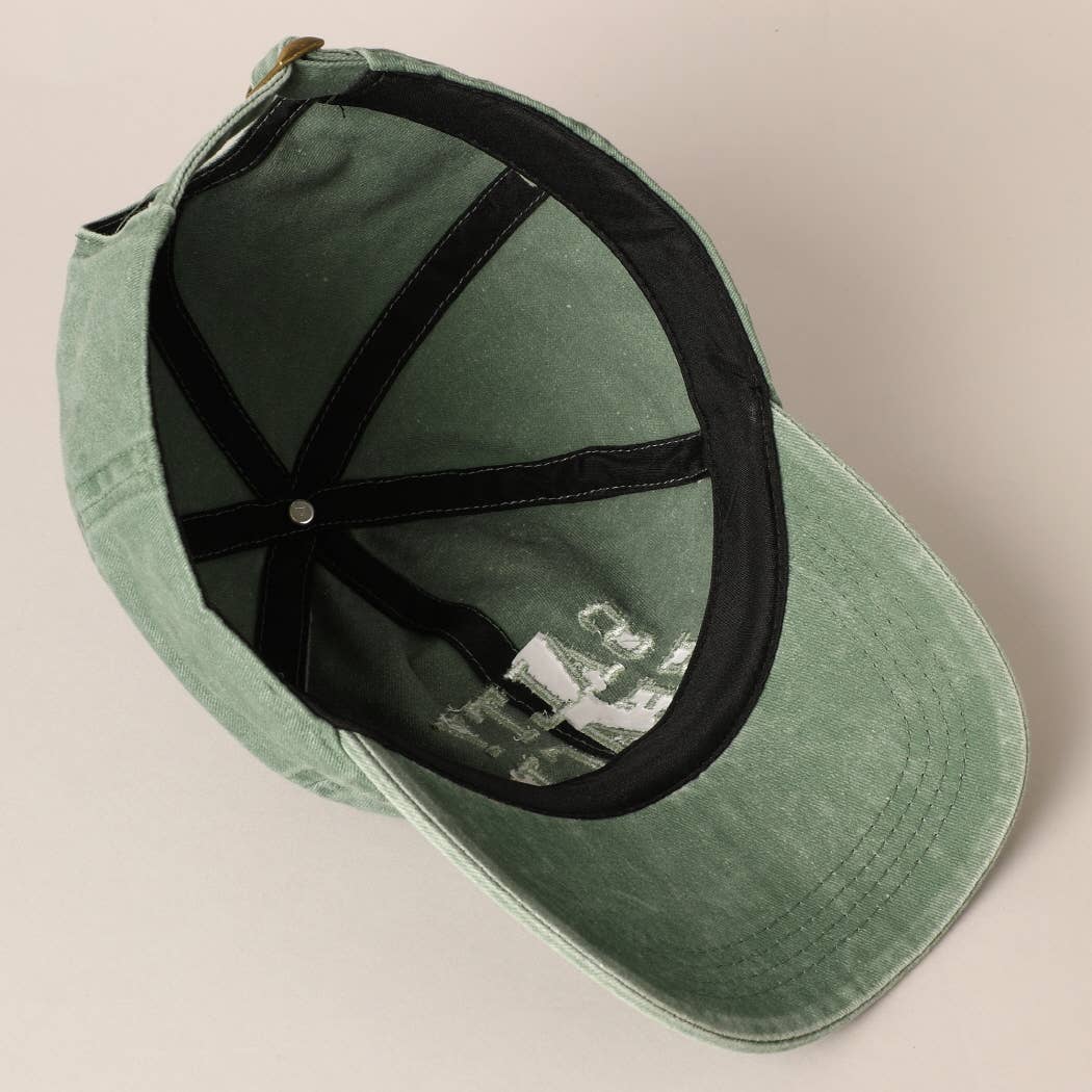 Salty Beach Text Embroidery Baseball Cap