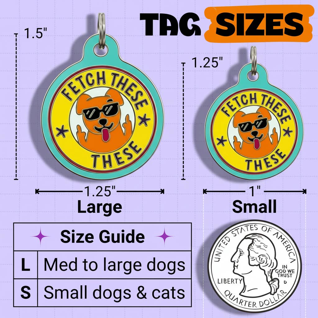 Funny Dog Charm & Pet ID Tag Accessory - Fetch These