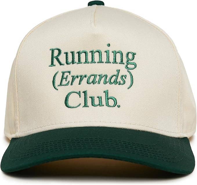 2-Tone Embroidered Cap - Running Errands Club - Green/Beige