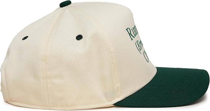 2-Tone Embroidered Cap - Running Errands Club - Green/Beige