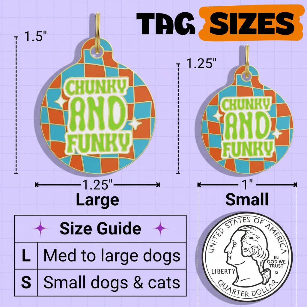 Funny Dog Charm & Pet ID Tag - Chunky & Funky