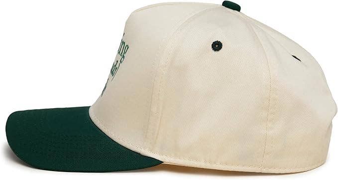 2-Tone Embroidered Cap - Running Errands Club - Green/Beige