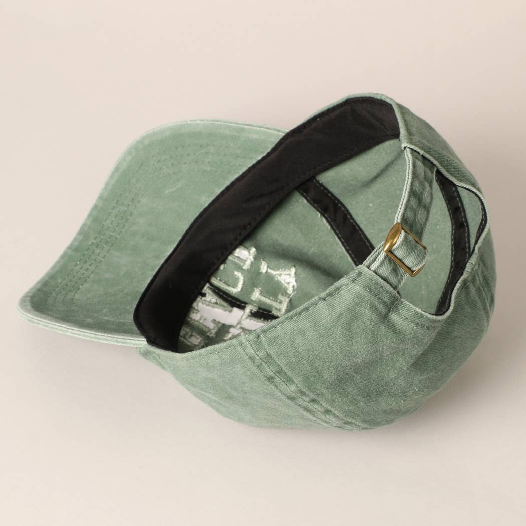Salty Beach Text Embroidery Baseball Cap