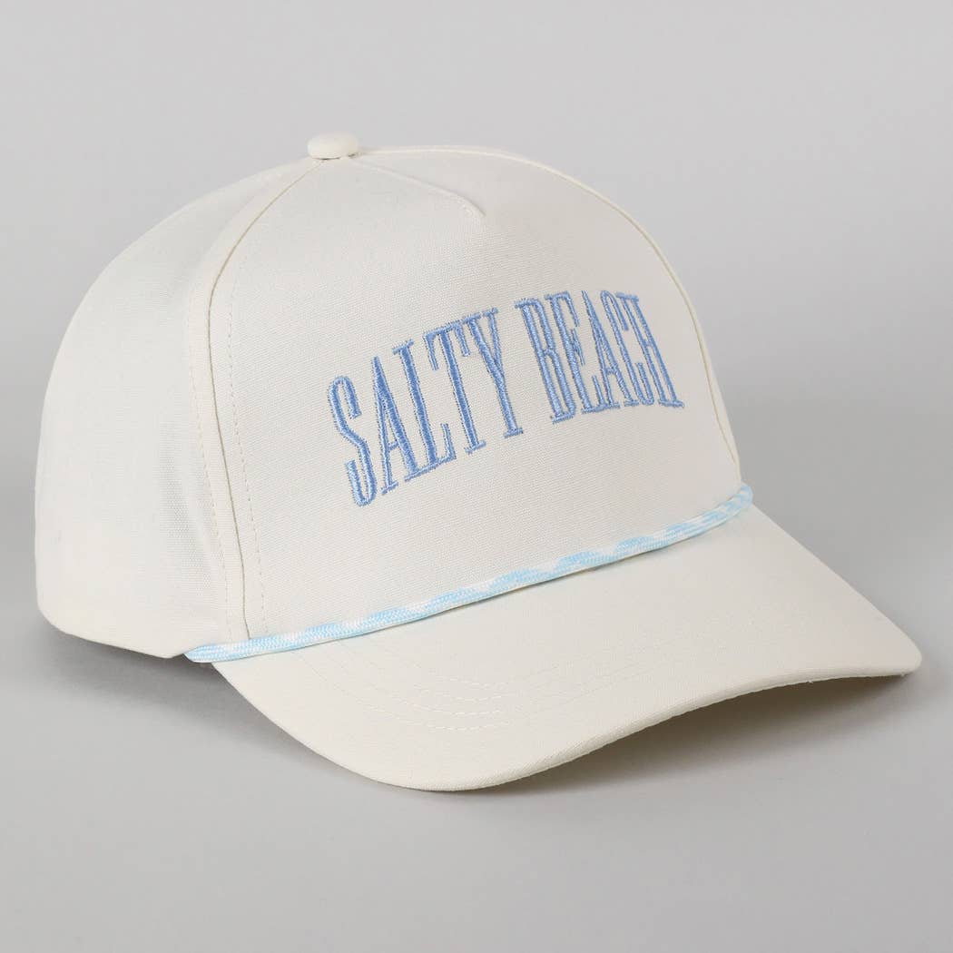 SALTY BEACH Lettering Embroidered Trucker Hat