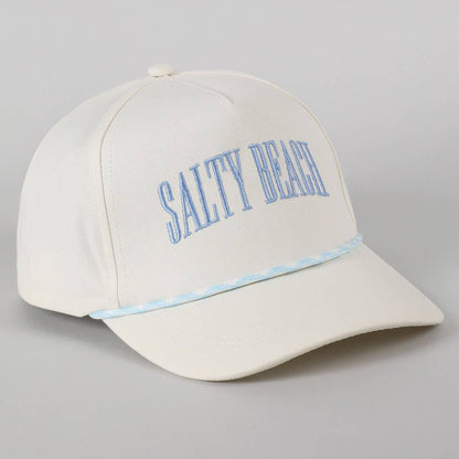 SALTY BEACH Lettering Embroidered Trucker Hat