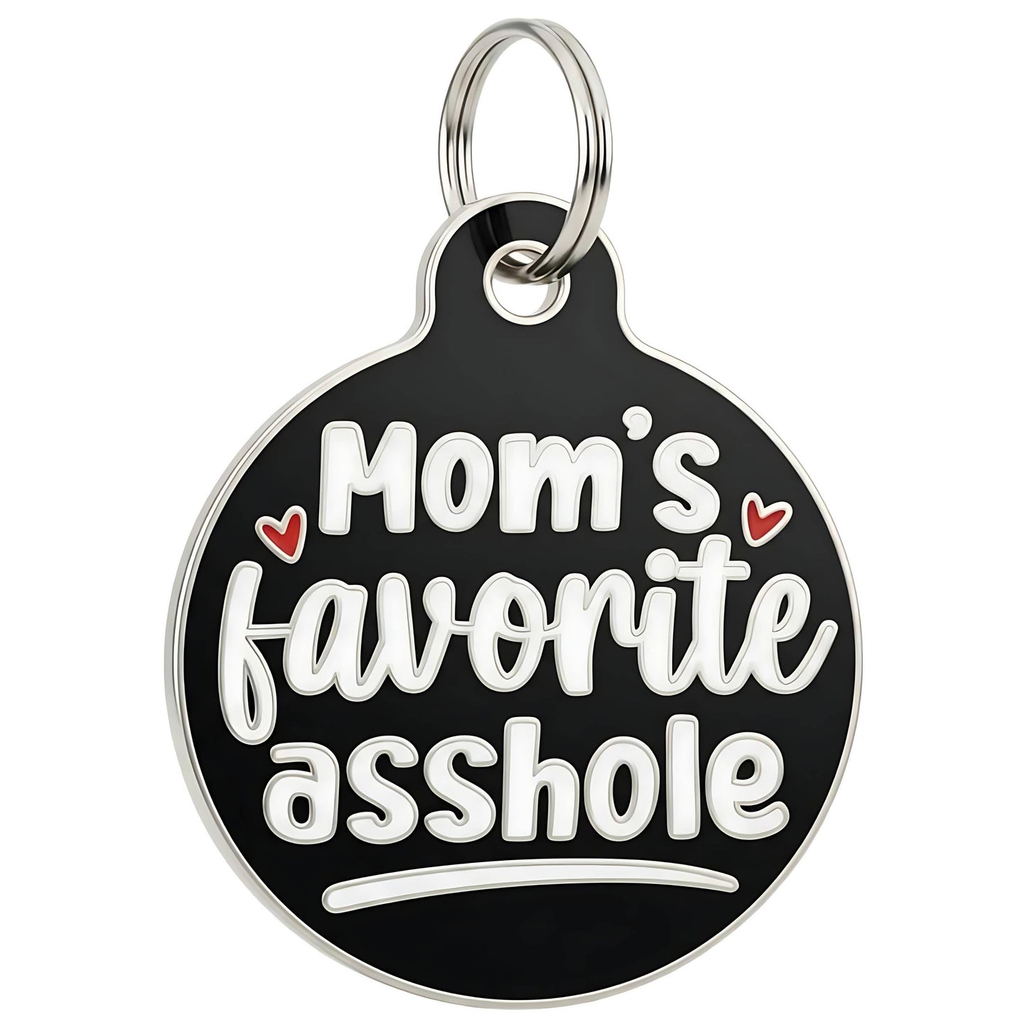 Funny Dog Charm & Pet ID Tag - Mom's Favorite Asshole