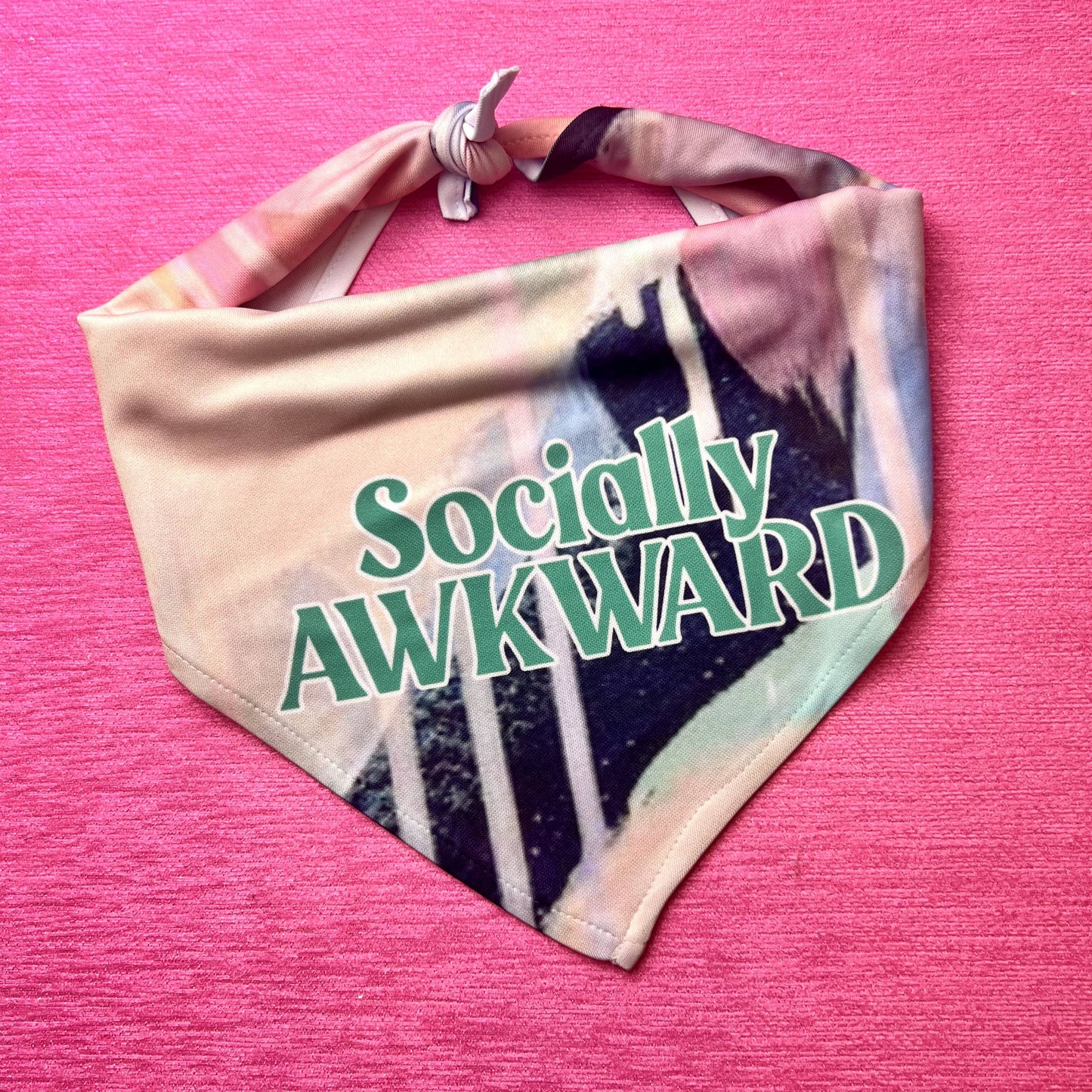 Socially Awkward | Funny Dog Bandana | Tie Bandana OSFA