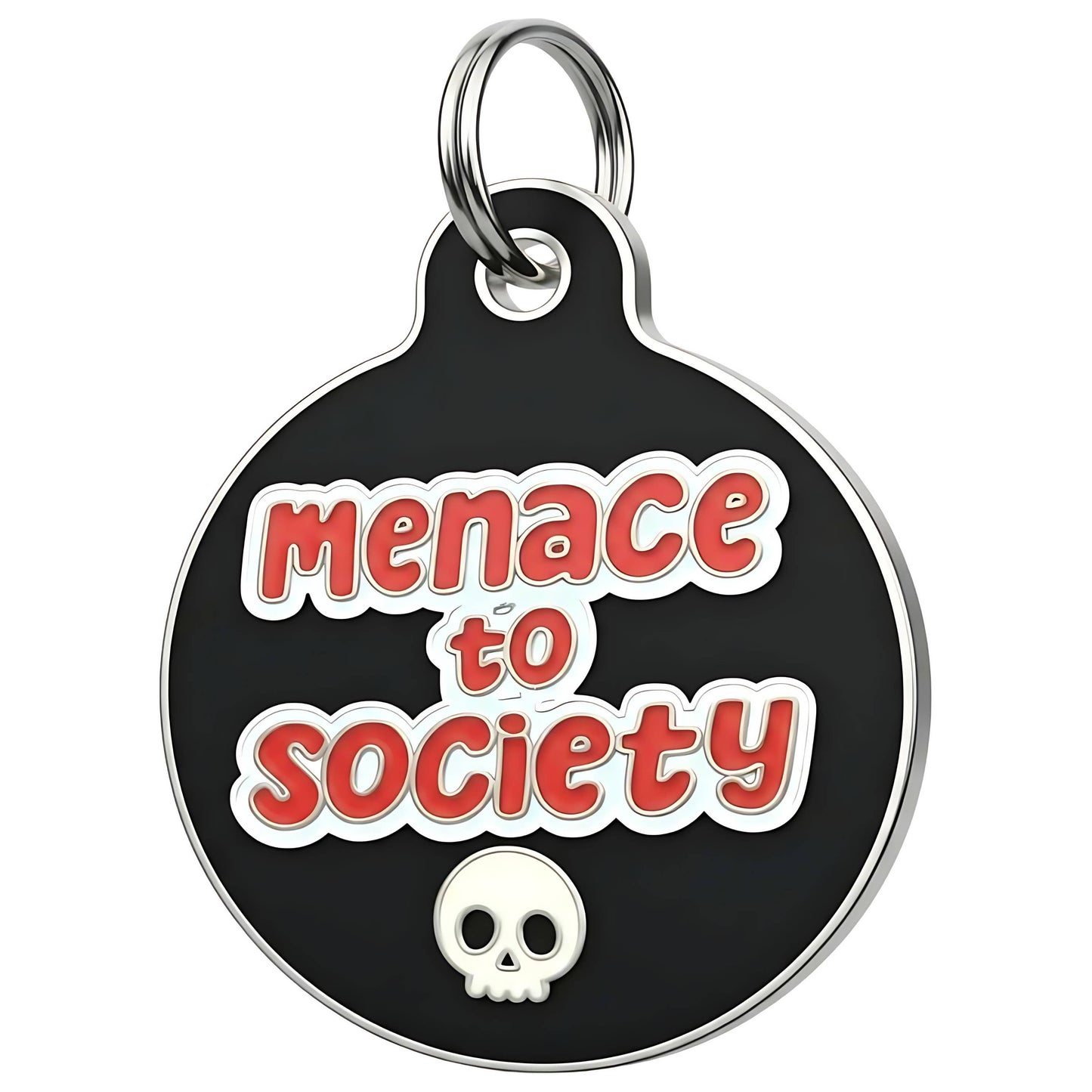 Funny Dog Tag & Pet ID Accessory - Menace to Society 