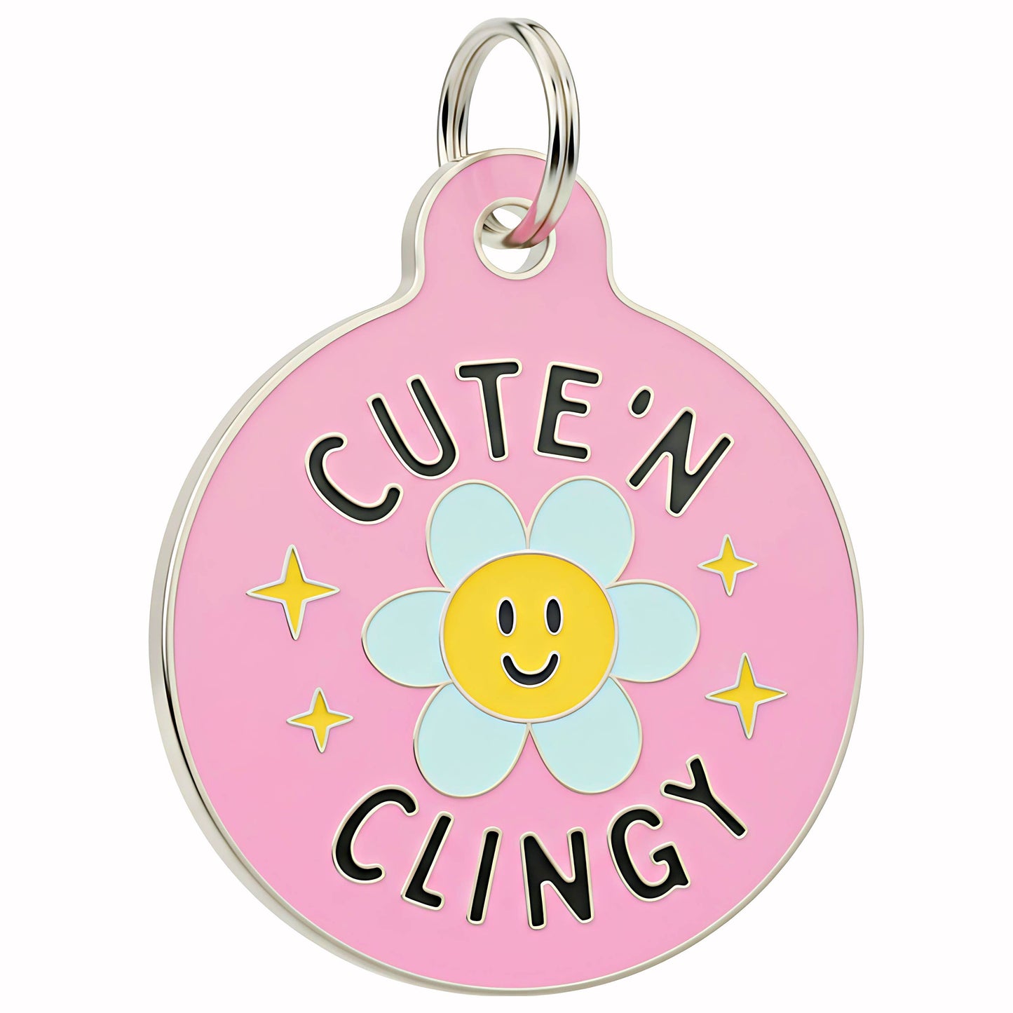 Cute Dog Charm & Pet ID Tag - Cute 'N Clingy *Pink