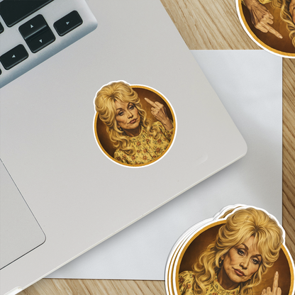 Sassy Country Woman Finger Funny Western Humor Sticker