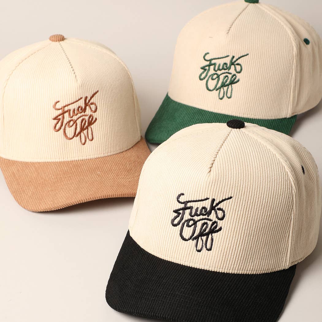 Fuck Off Corduroy Trucker Baseball Cap