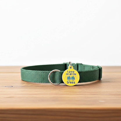 Funny Dog Charm & Pet ID Tag Accessory - I Pee on all Trees