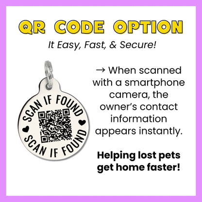 Enamel Pet Tag with Scannable ID - Oversized Lap Dog