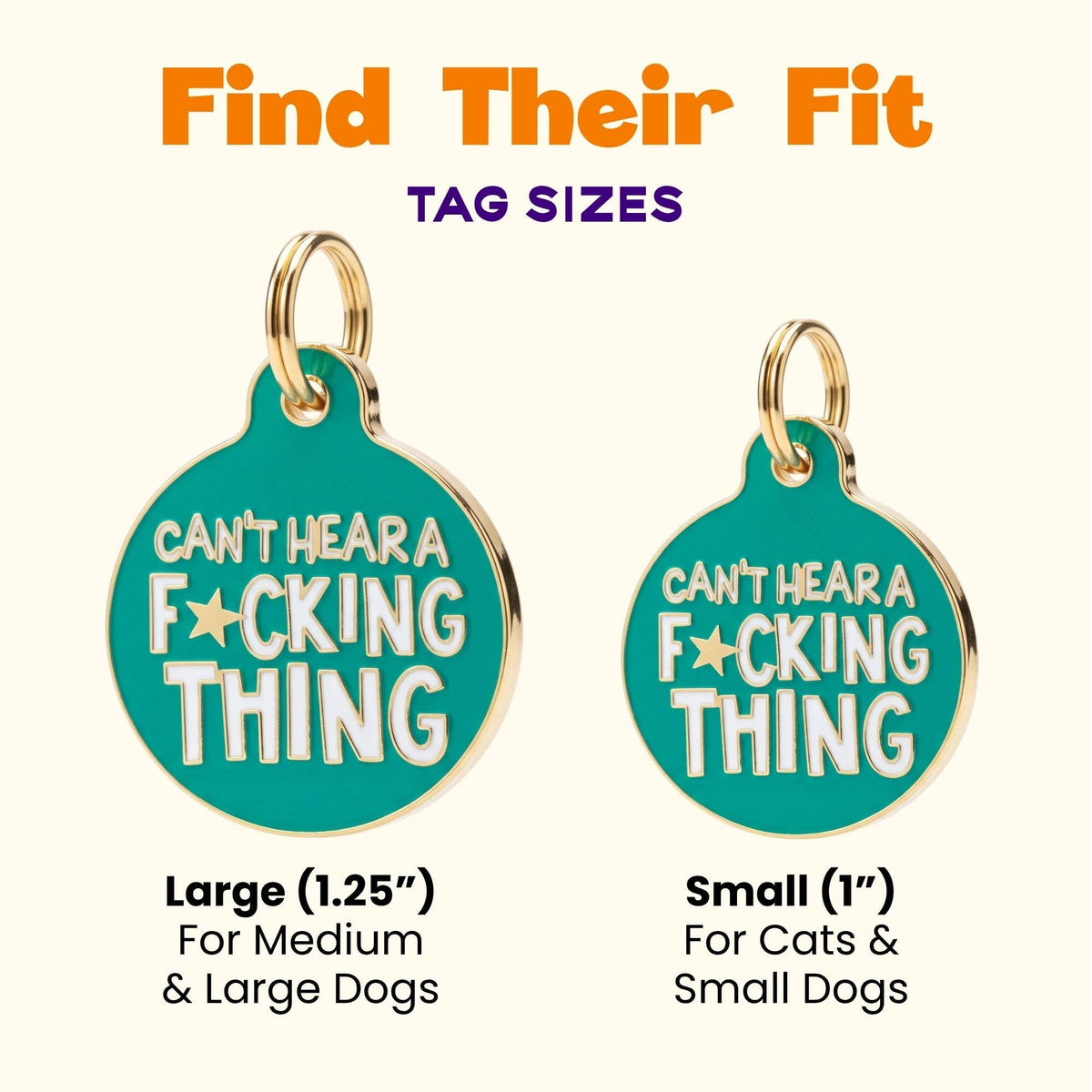 Dog Tag Charm & Pet ID Tag - Can't Hear a F*cking Thing