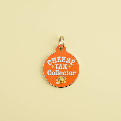 Cute Dog Charm & Pet ID Tag - Cheese Tax Collector