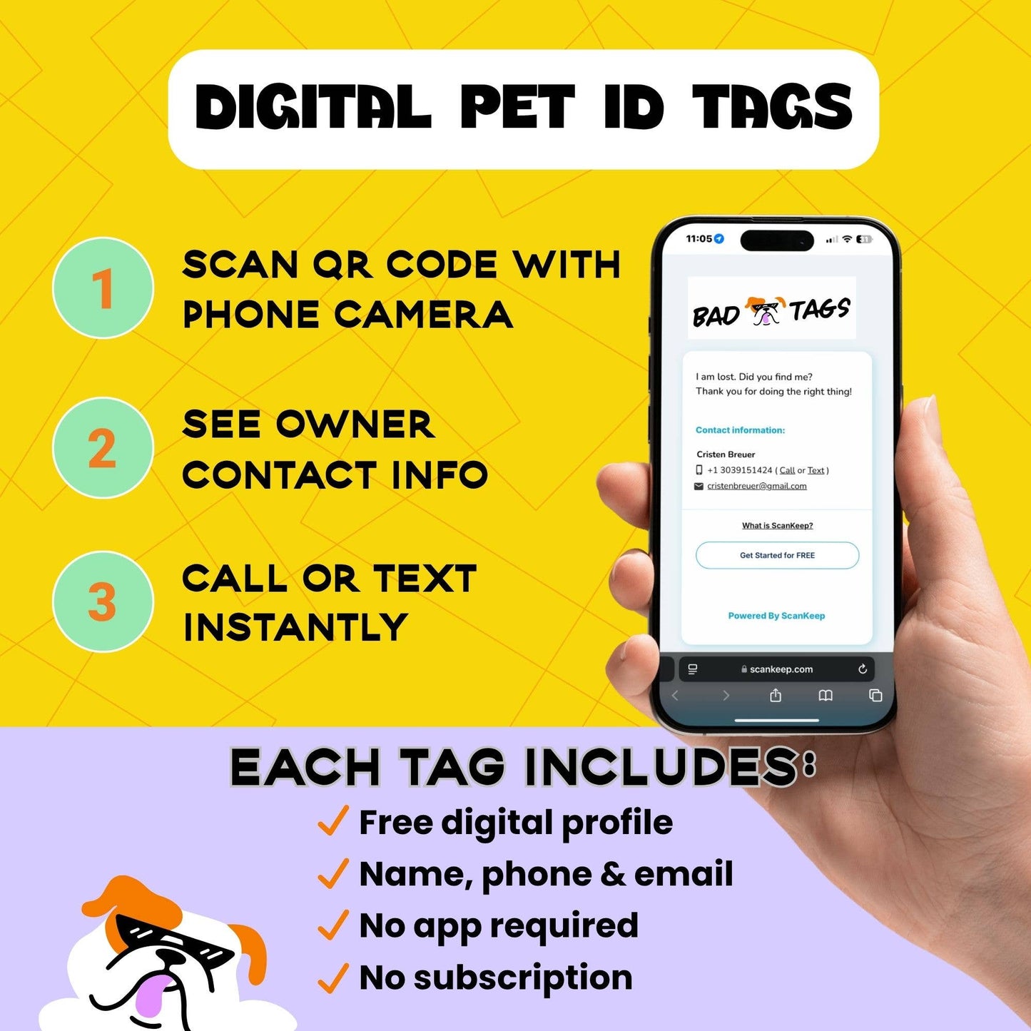 Funny Dog Charm & Pet ID Tag - Stage 5 Clinger *Blue