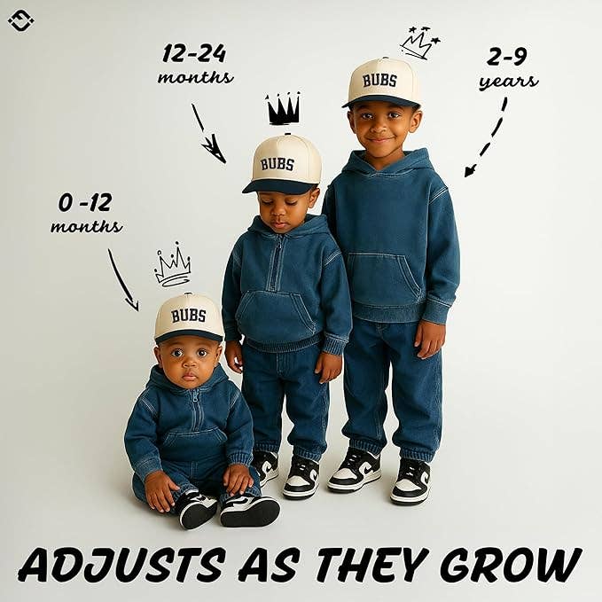 Kids/Baby Two Tone Vintage Cap - Bubs (Navy/Beige)