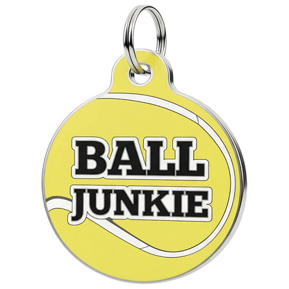 Funny Dog Charm & Pet ID Tag - Ball Junkie