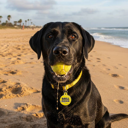 Funny Dog Charm & Pet ID Tag - Ball Junkie