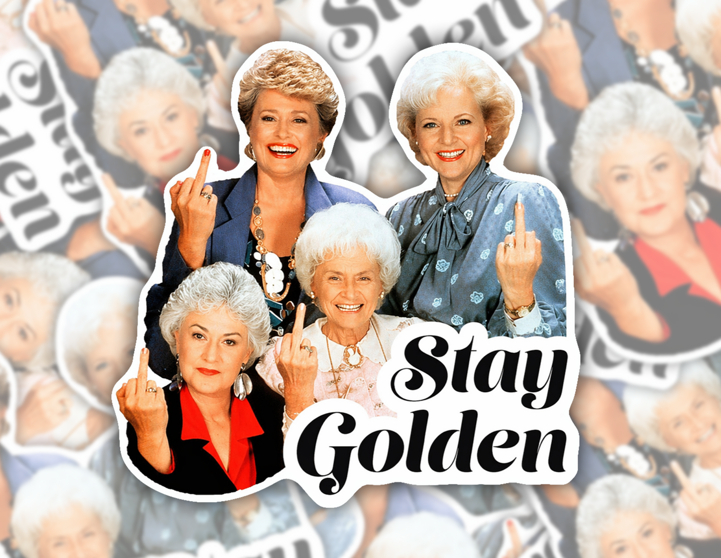 Stay Golden Funny Retro Women Vinyl Sticker