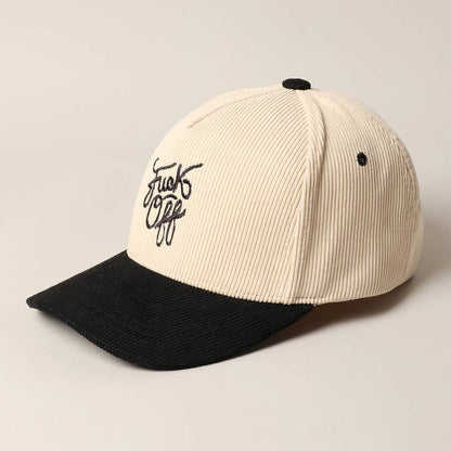 Fuck Off Corduroy Trucker Baseball Cap