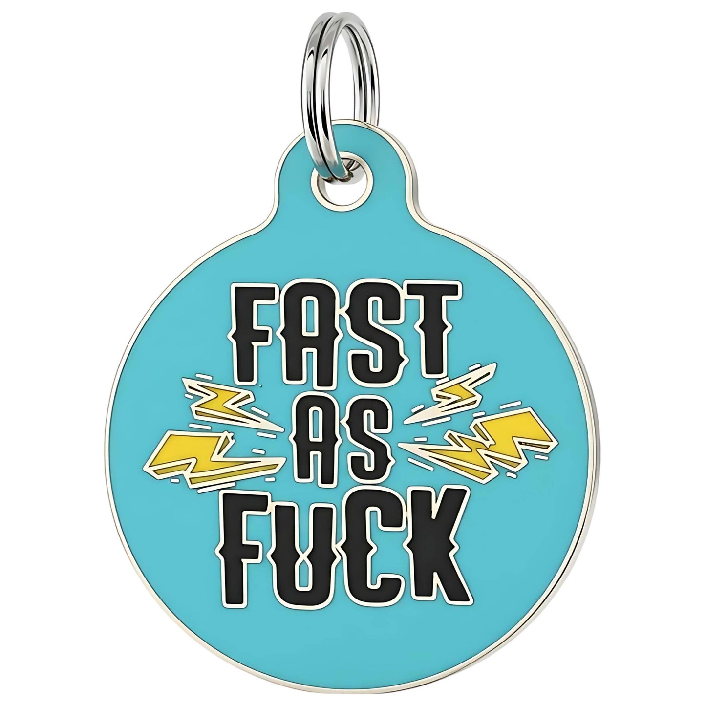 Funny Dog Charm & Pet ID Tag Accessory - Fast as Fuck
