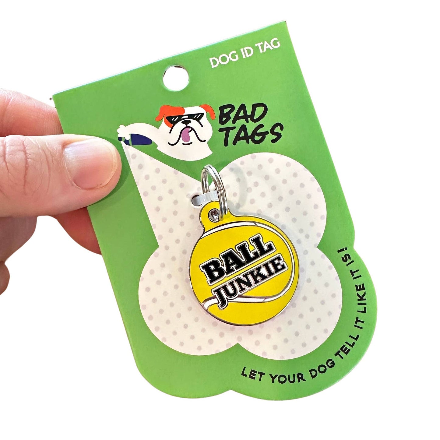 Funny Dog Charm & Pet ID Tag - Ball Junkie