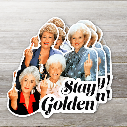 Stay Golden Funny Retro Women Vinyl Sticker