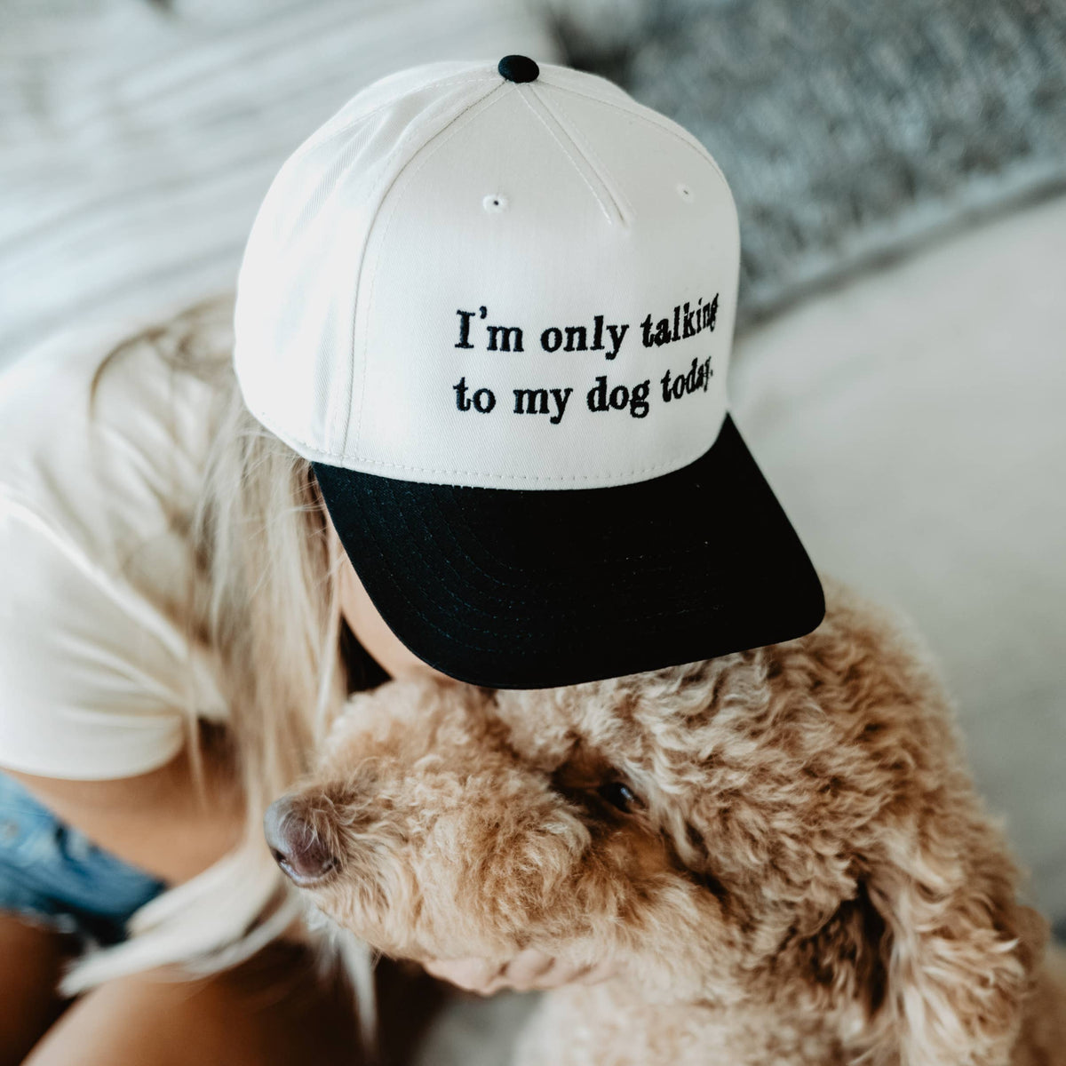 I'm Only Talking To My Dog Today Funny Vintage Hat