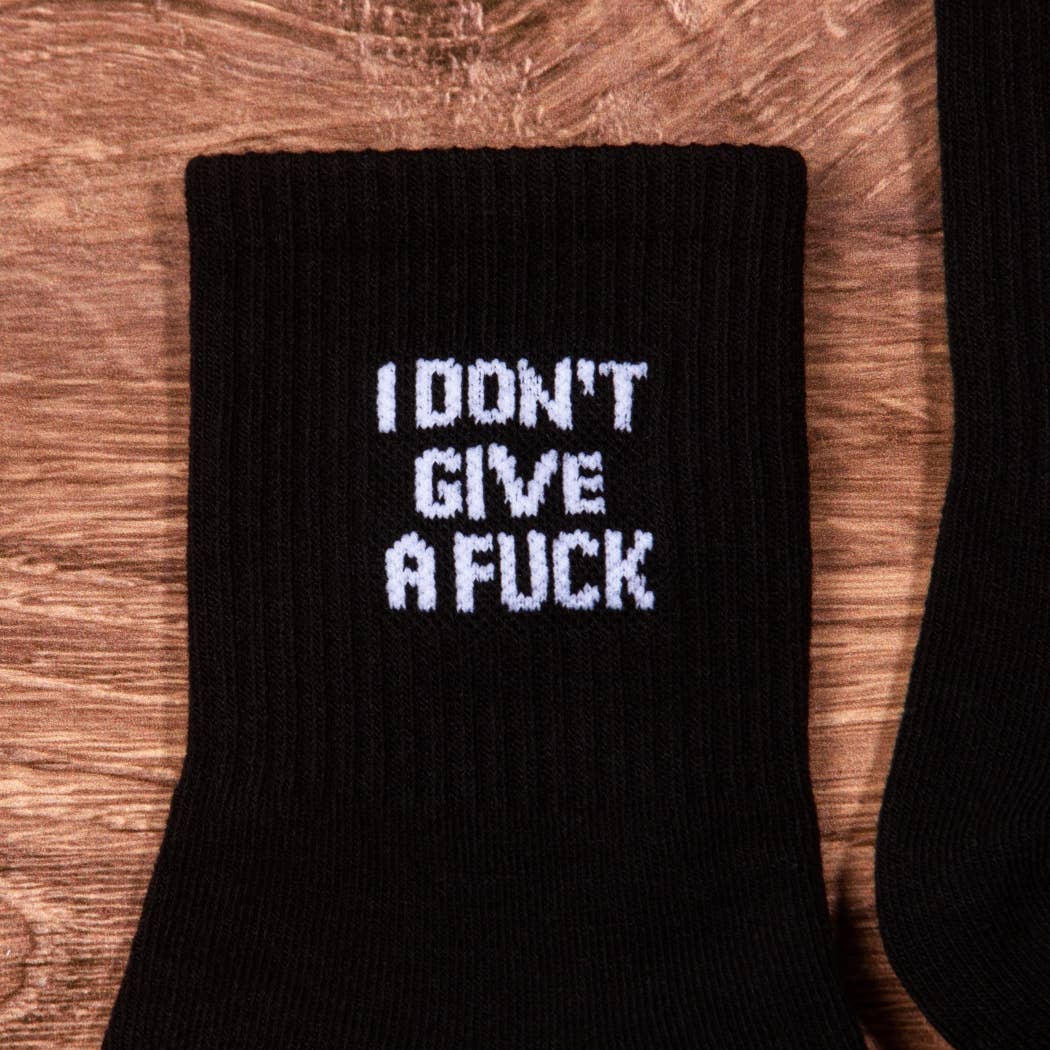 IDGAF ANKLE SOCKSRibbed crew "I DON'T GIVE A FUCK" ankle socks. Made of 90% cotton and 10% spandex.Ribbed crew "I DON'T GIVE A FUCK" ankle socks. Made of 90% cotton and 10% spandex.The Frigid CollectiveThe Frigid CollectiveIDGAF ANKLE SOCKS