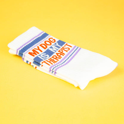 My Dog Is My Therapist Gym Crew Socks - Dog Lover Gift