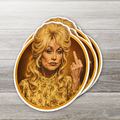Sassy Country Woman Finger Funny Western Humor Sticker