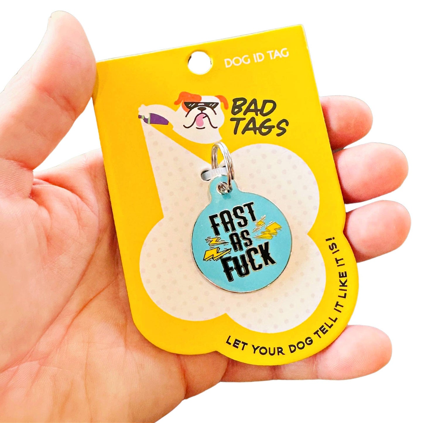 Funny Dog Charm & Pet ID Tag Accessory - Fast as Fuck