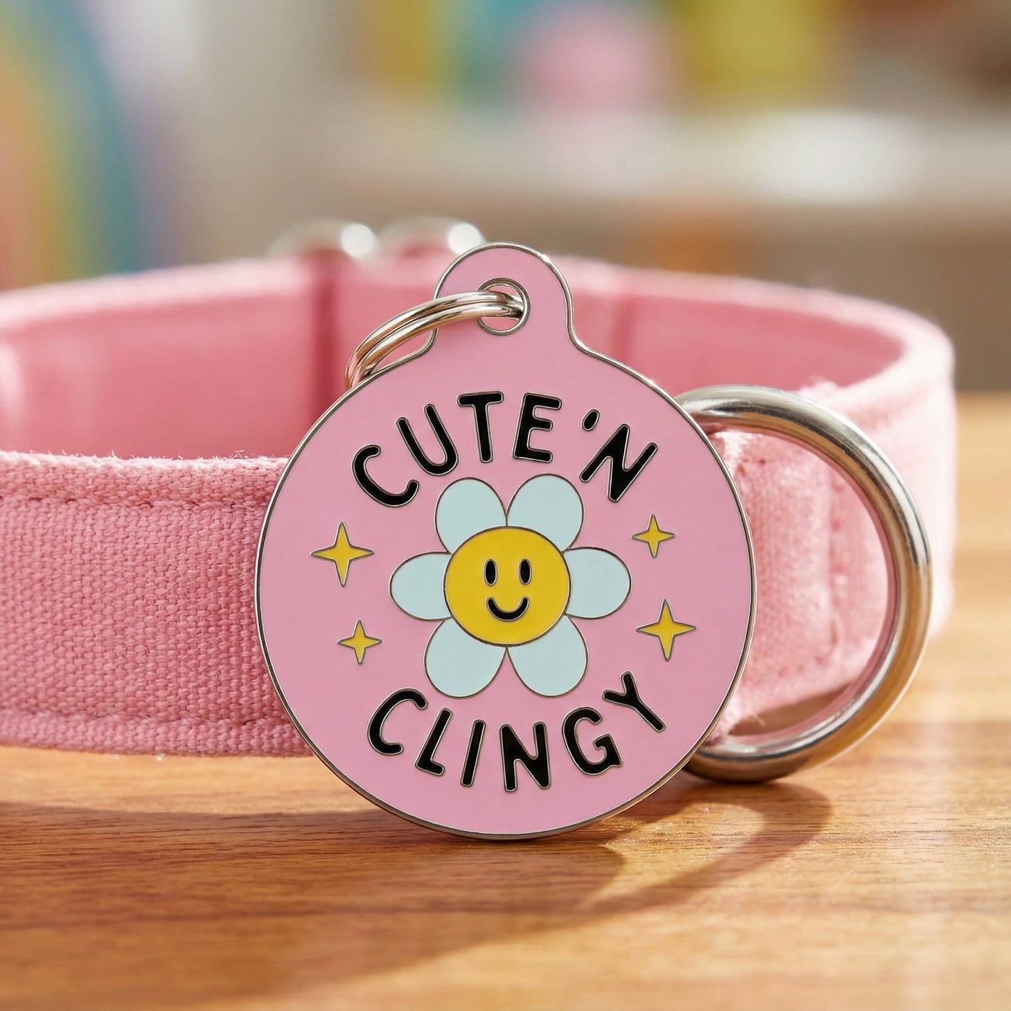 Cute Dog Charm & Pet ID Tag - Cute 'N Clingy *Pink