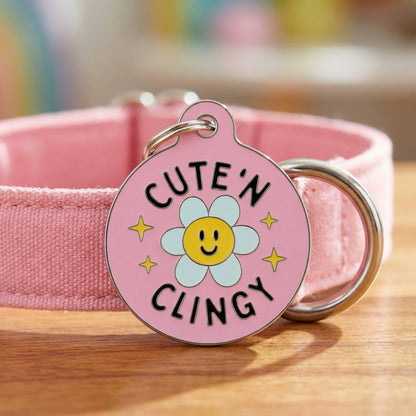 Cute Dog Charm & Pet ID Tag - Cute 'N Clingy *Pink