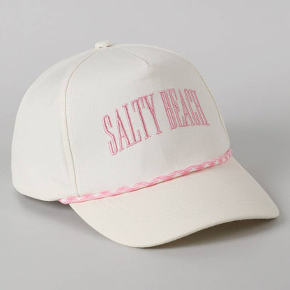 SALTY BEACH Lettering Embroidered Trucker Hat