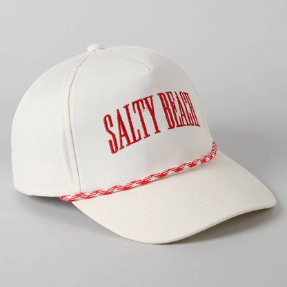 SALTY BEACH Lettering Embroidered Trucker Hat