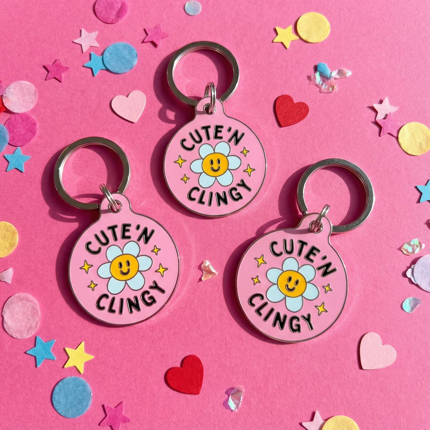 Cute Dog Charm & Pet ID Tag - Cute 'N Clingy *Pink