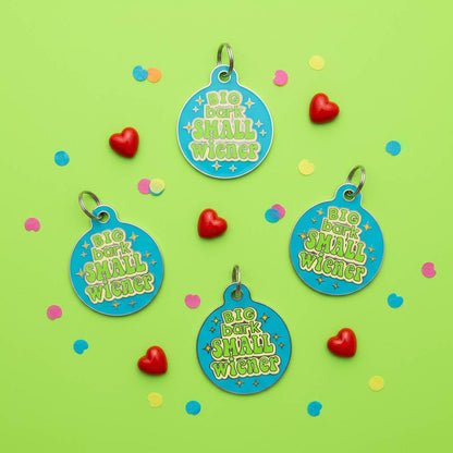 Funny Dog Charm & Pet ID Tag - Big Bark Small Wiener