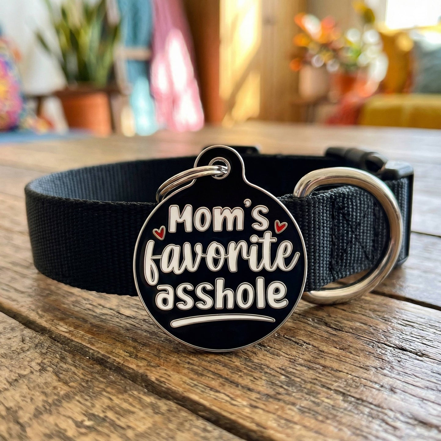 Funny Dog Charm & Pet ID Tag - Mom's Favorite Asshole