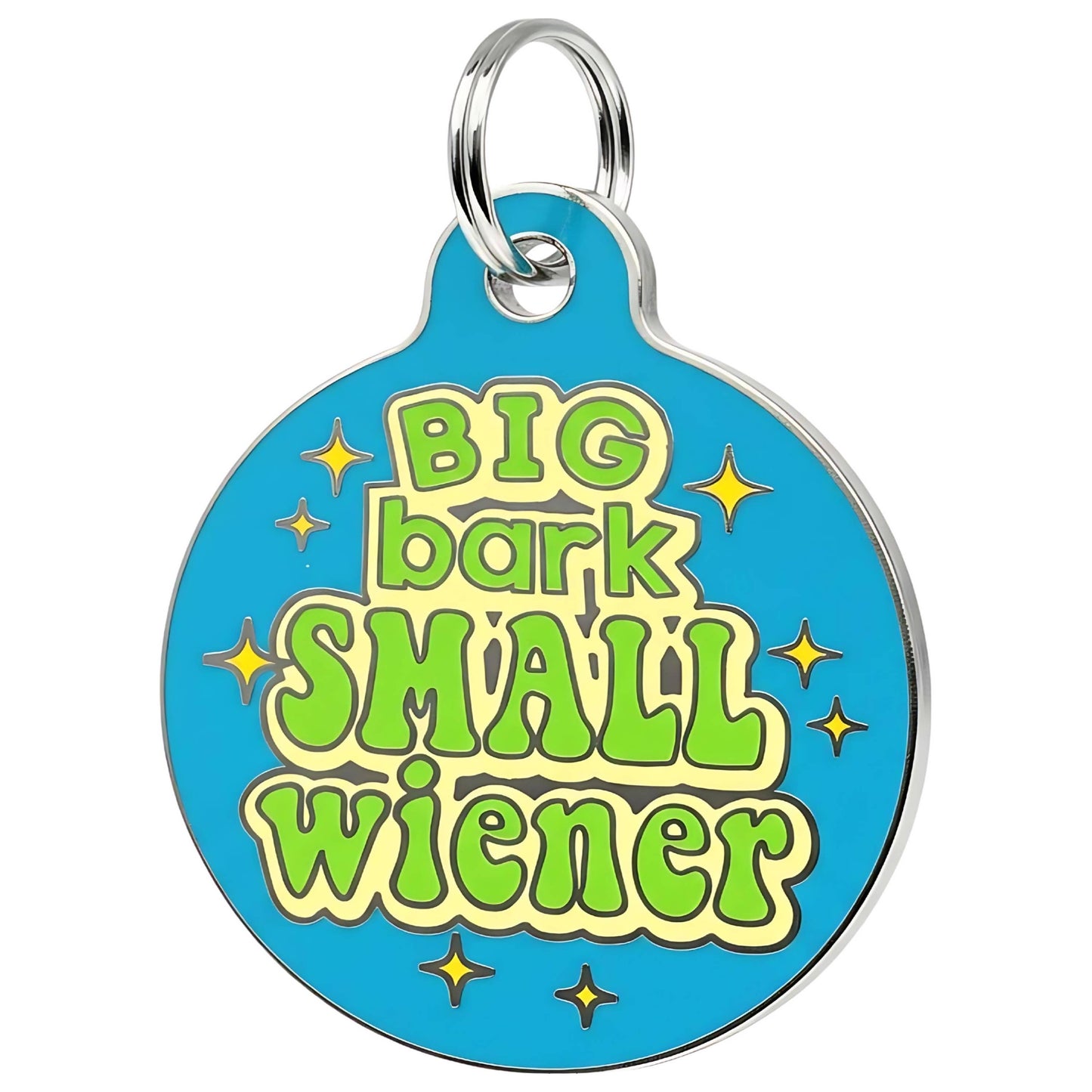 Funny Dog Charm & Pet ID Tag - Big Bark Small Wiener