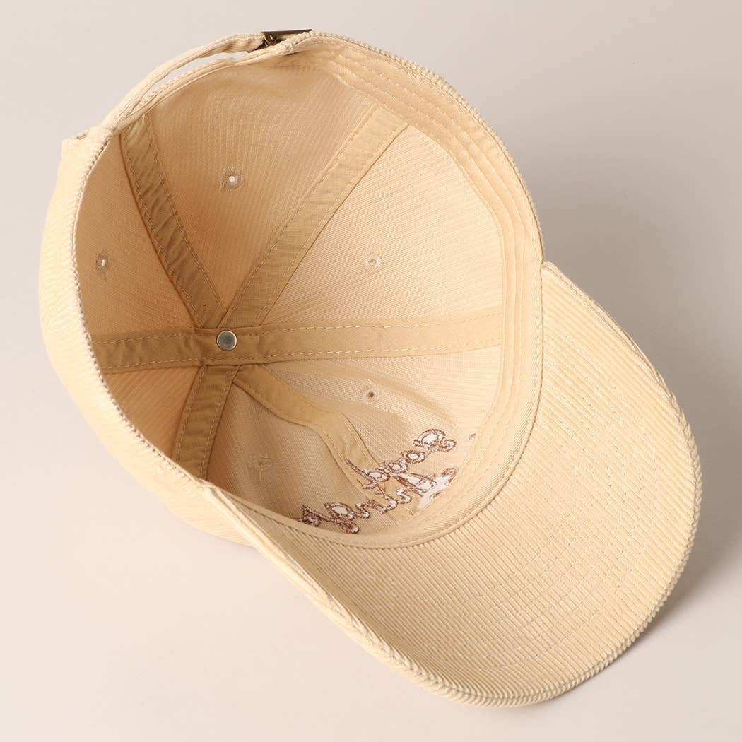 Good things take time Embroidery Corduroy Cap