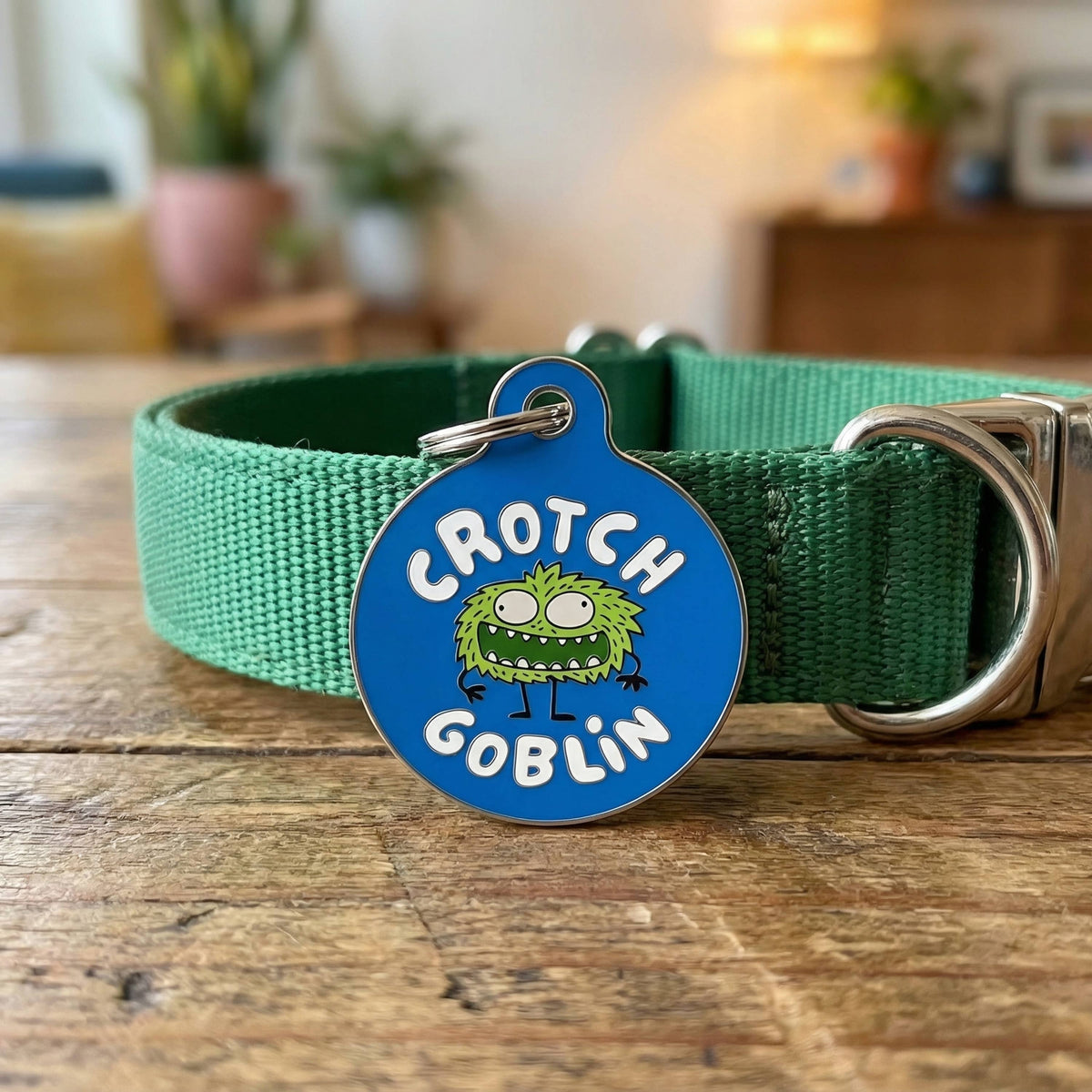 Funny Dog Tag Charm & Pet ID Accessory - Crotch Goblin