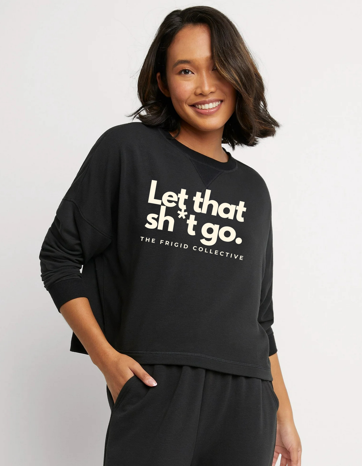"Let That Sh*t Go" Cropped Boxy Sweatshirt