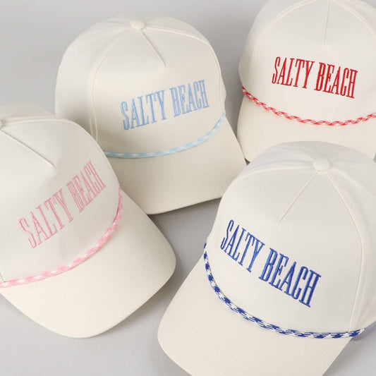 SALTY BEACH Lettering Embroidered Trucker Hat