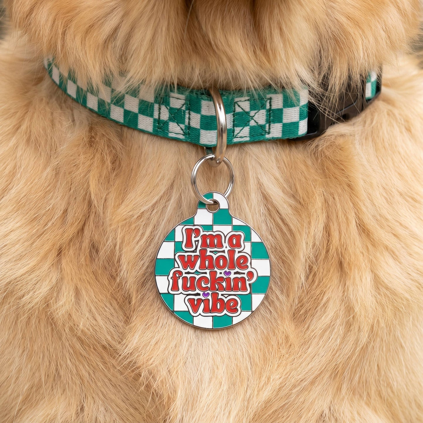 Funny Dog Charm & Pet ID Tag - I'm a Whole Vibe