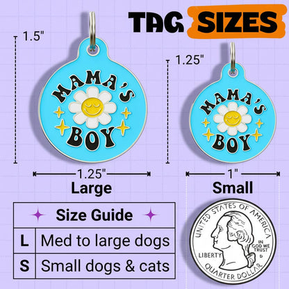 Cute Pet Tag & Dog Collar Charm - Mama's Boy *Blue