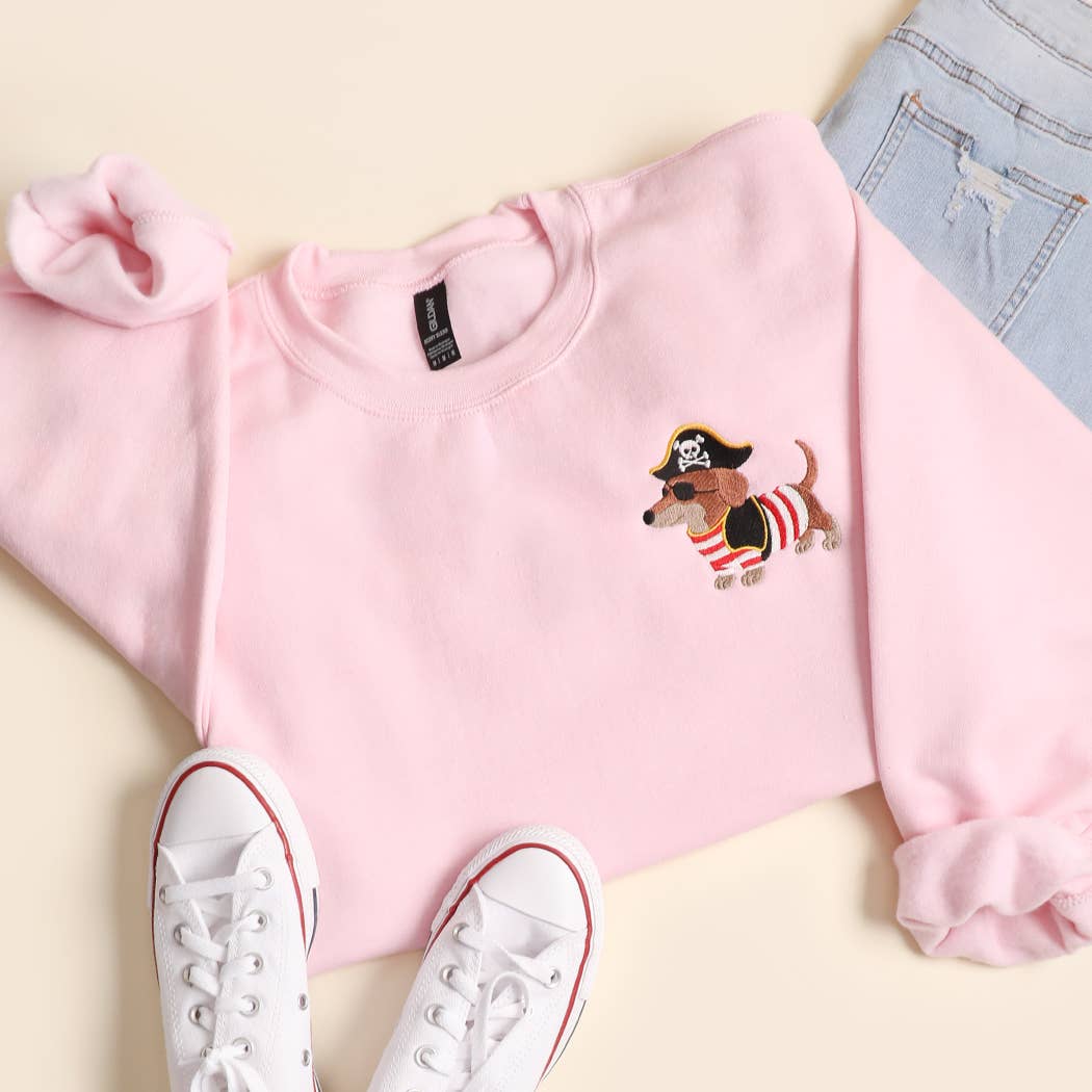 Pirate Dachshund Embroidered Heavy Blend Sweatshirt