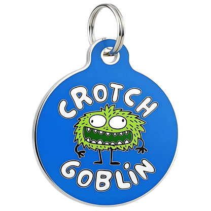 Funny Dog Tag Charm & Pet ID Accessory - Crotch Goblin