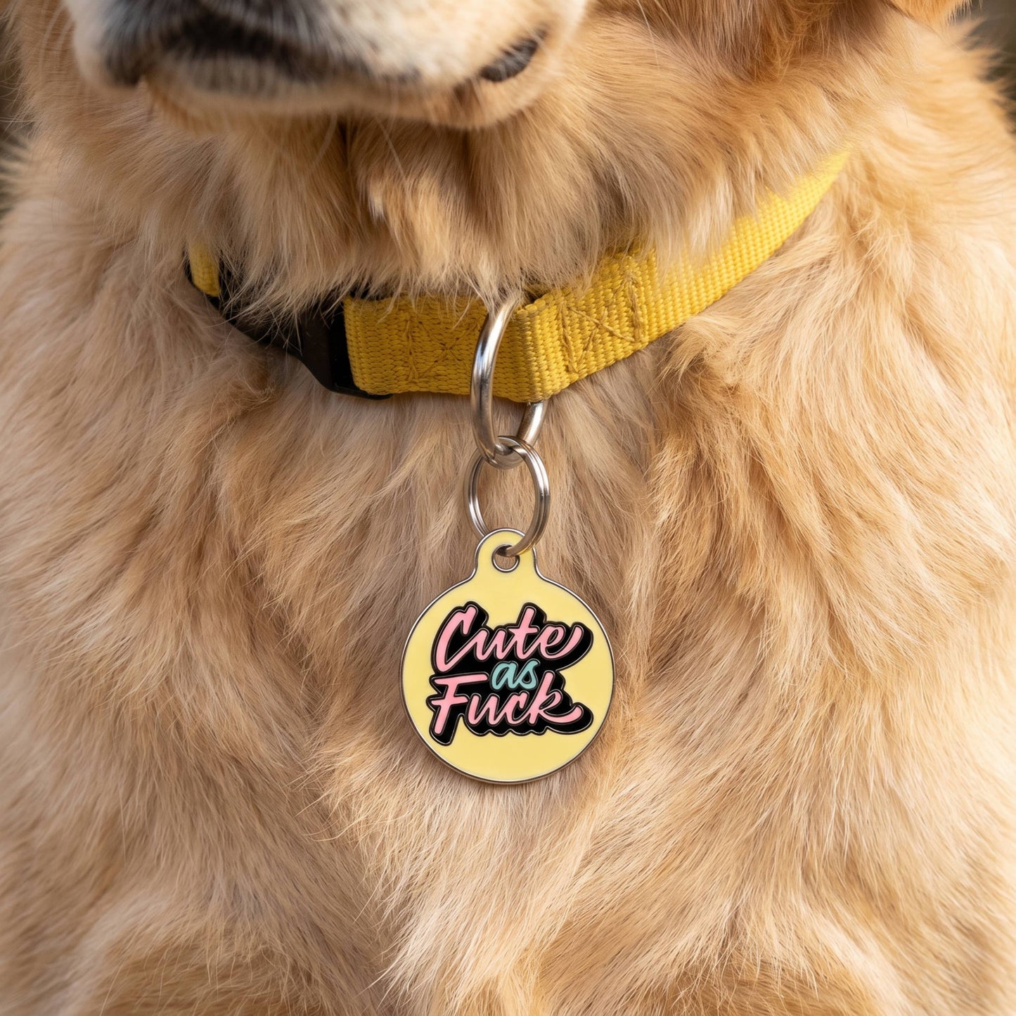 Funny Dog Charm & Pet ID Tag - Cutie as Fuck